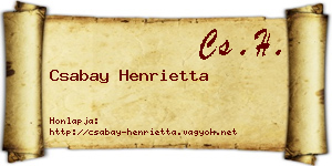 Csabay Henrietta névjegykártya