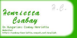 henrietta csabay business card